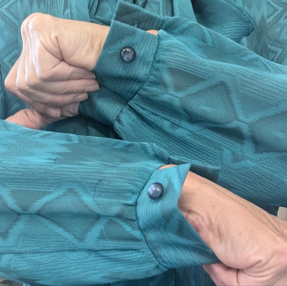 VINTAGE Petites By Willi Sheer Monochrome Belted Blouson 80s Fashion Midi Dress - Picture 10 of 12